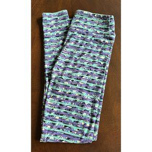 LulaRoe‎ OS Leggings, Teal Purple, One Size, New